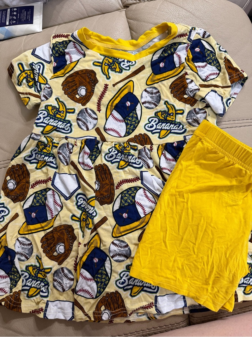 Kids Yellow Baseball Print Matching Set - Banana Republic